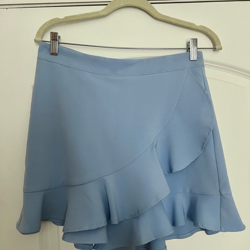 Elegant Blue Ruffle Skirt